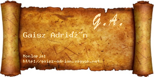 Gaisz Adrián névjegykártya